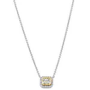 18ct White & Yellow Gold .59ct Diamond Halo Pendant