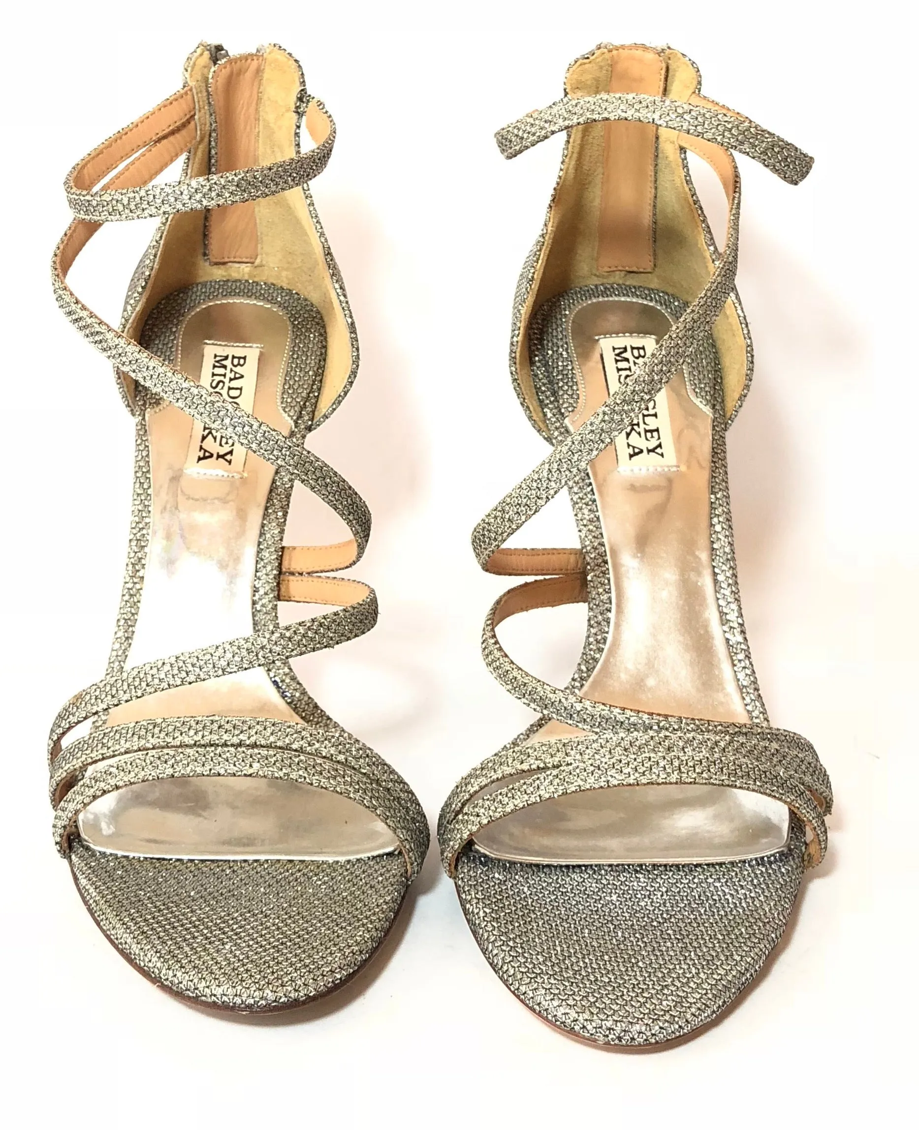 Badgley Mischka Silver Metallic D'ORSAY Heels | Gently Used |