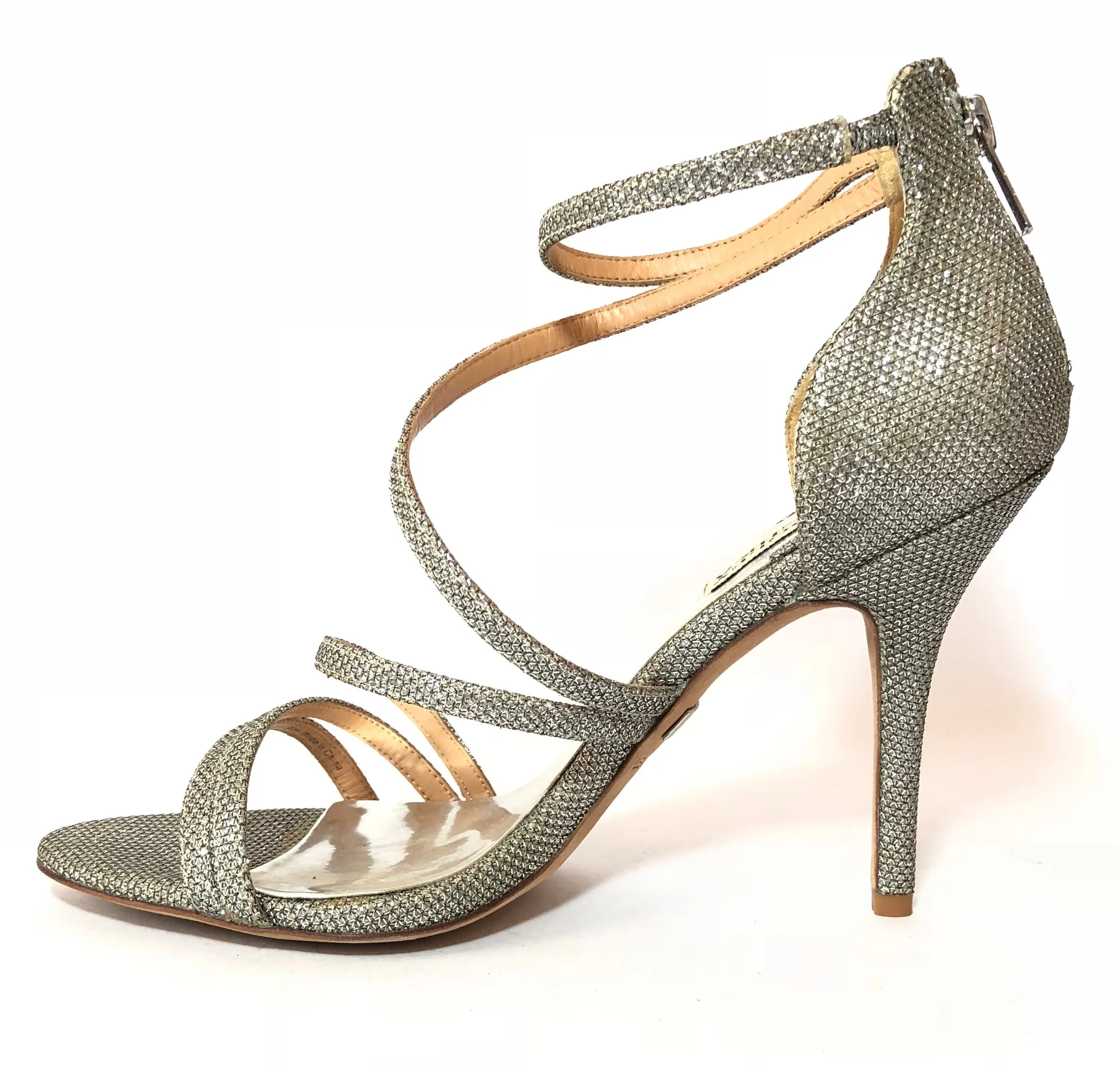 Badgley Mischka Silver Metallic D'ORSAY Heels | Gently Used |