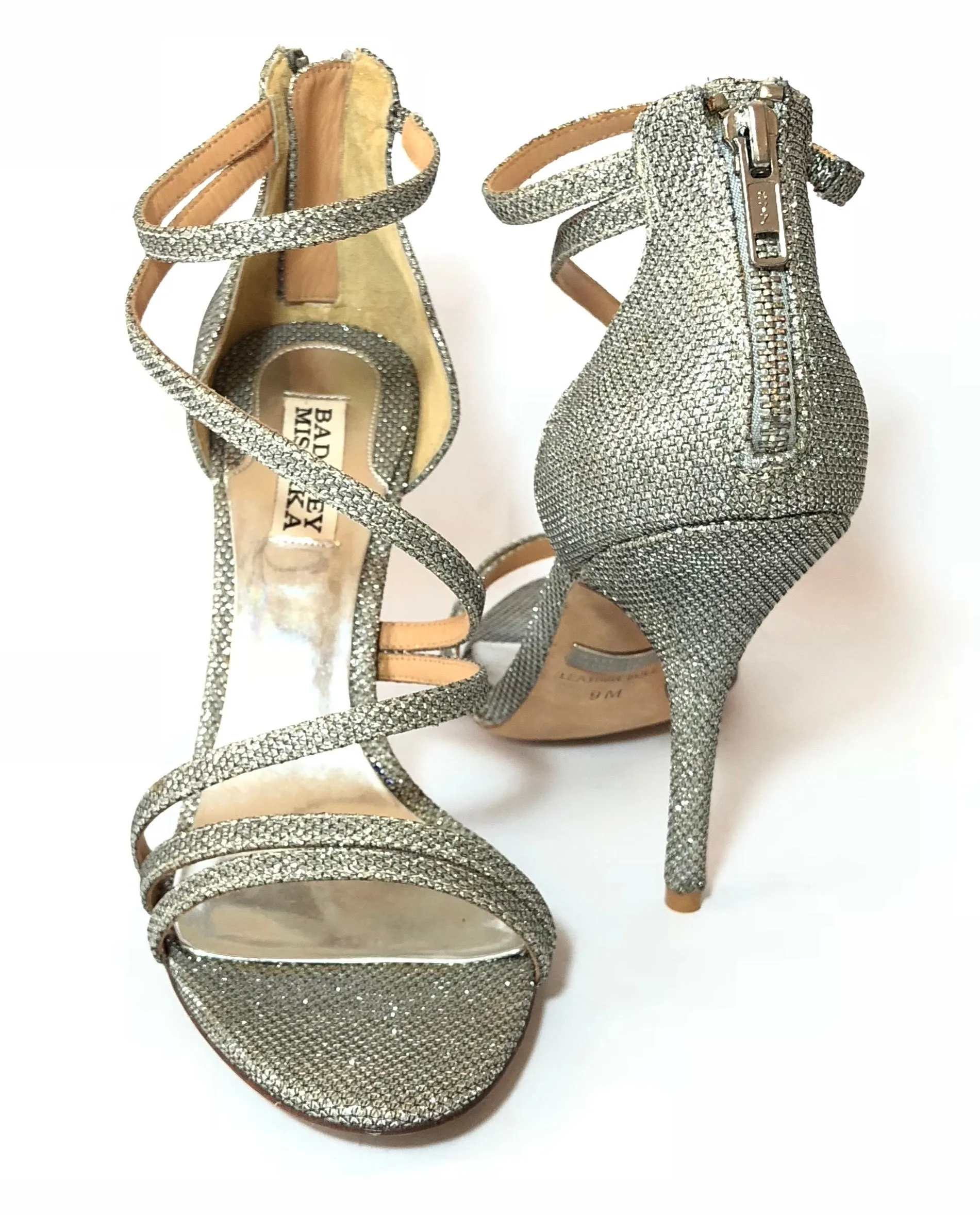 Badgley Mischka Silver Metallic D'ORSAY Heels | Gently Used |