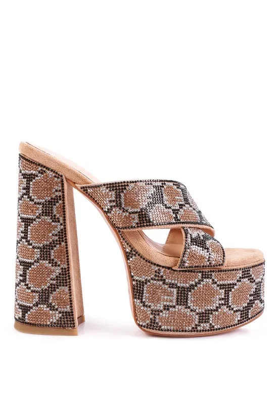 Be Extreme- Rhinestone Platform Sandal