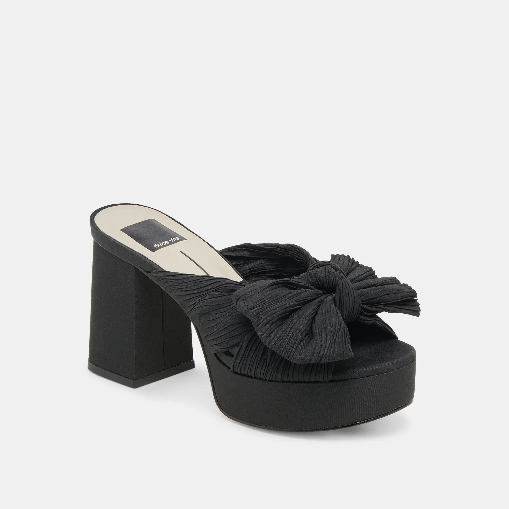 BLARE HEELS ONYX SATIN