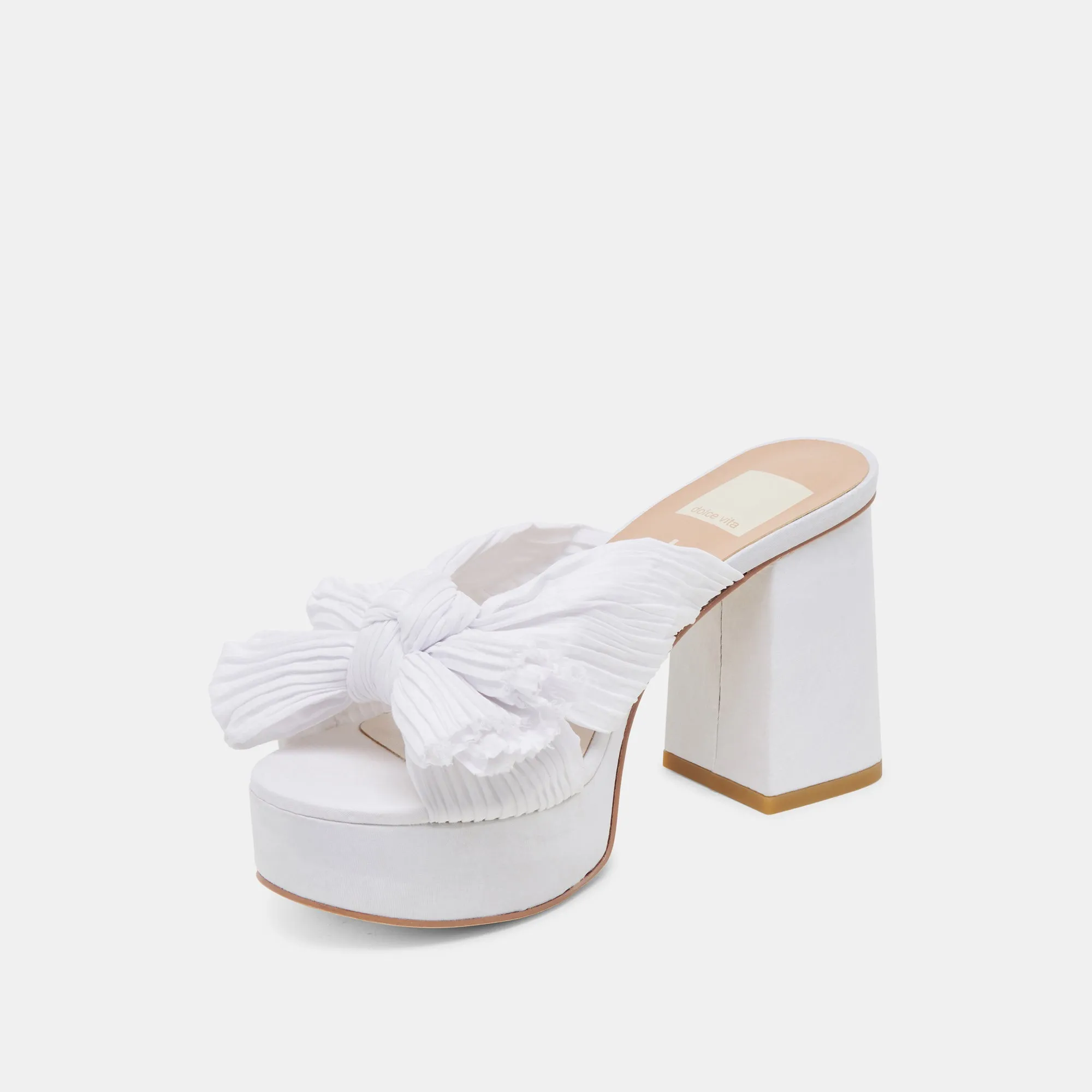 BLARE HEELS WHITE SATIN