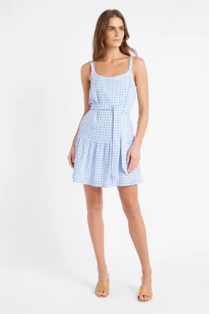 Blue Gingham Mini Dress