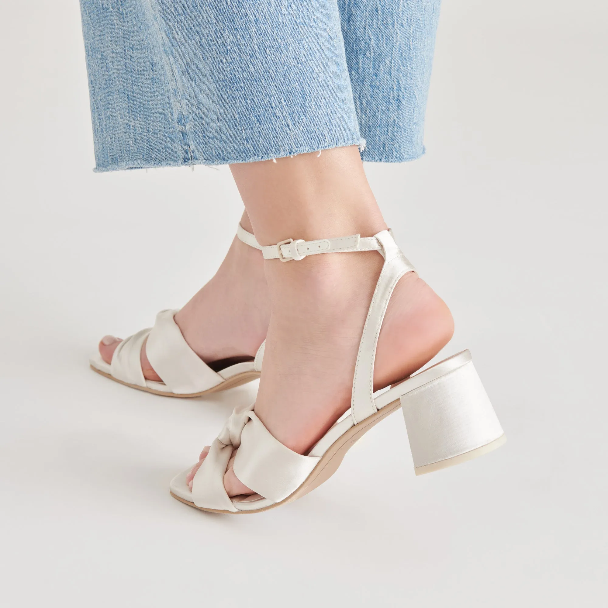 BRENNA HEELS IVORY SATIN