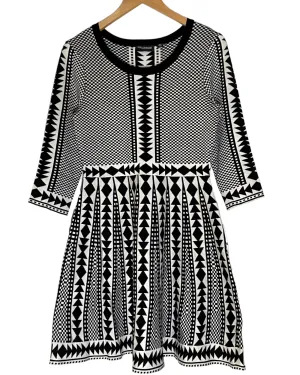 Bright Winter Geometric Print Sweater Dress