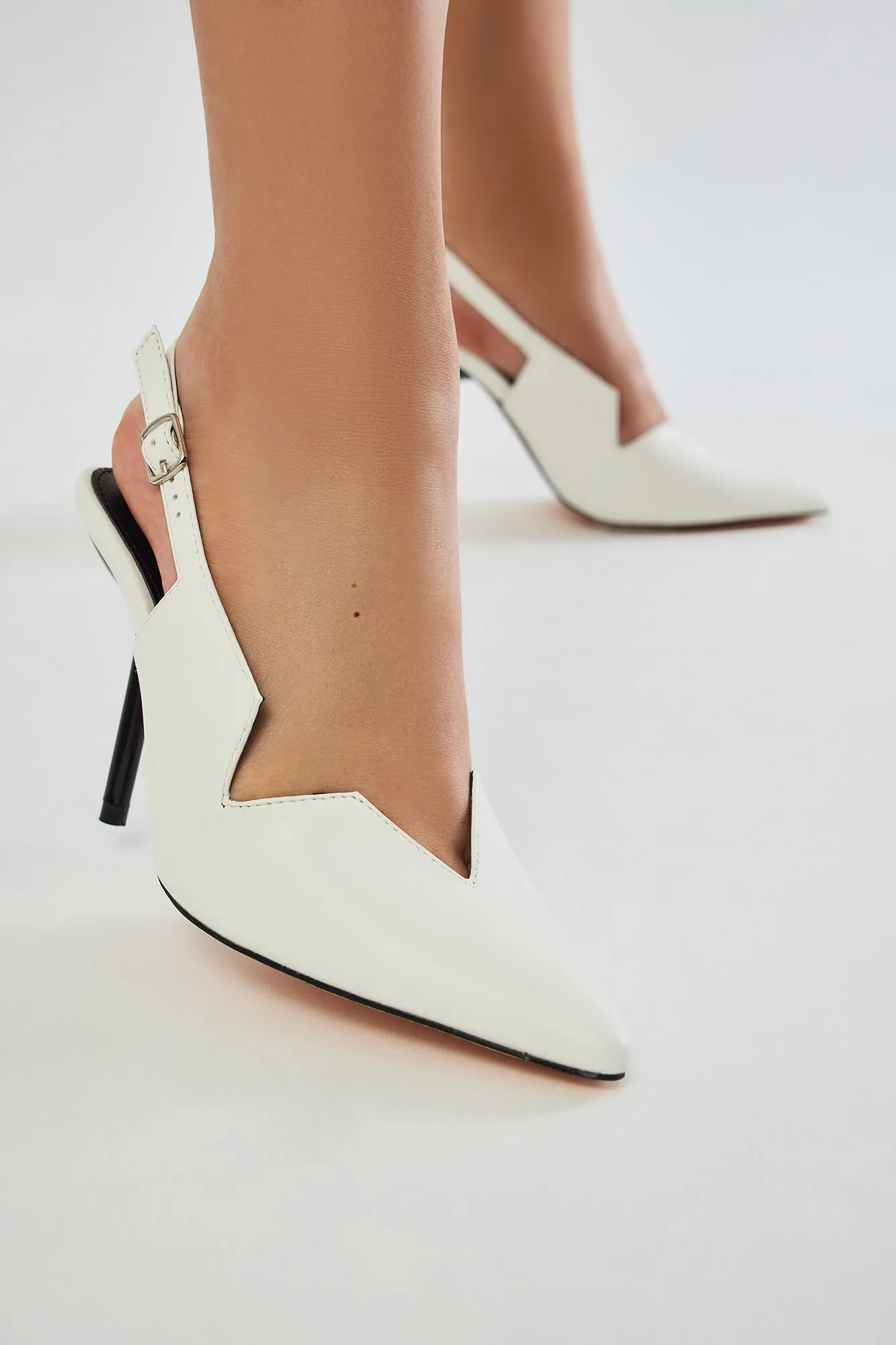 Brightest Star Slingback Pumps - White