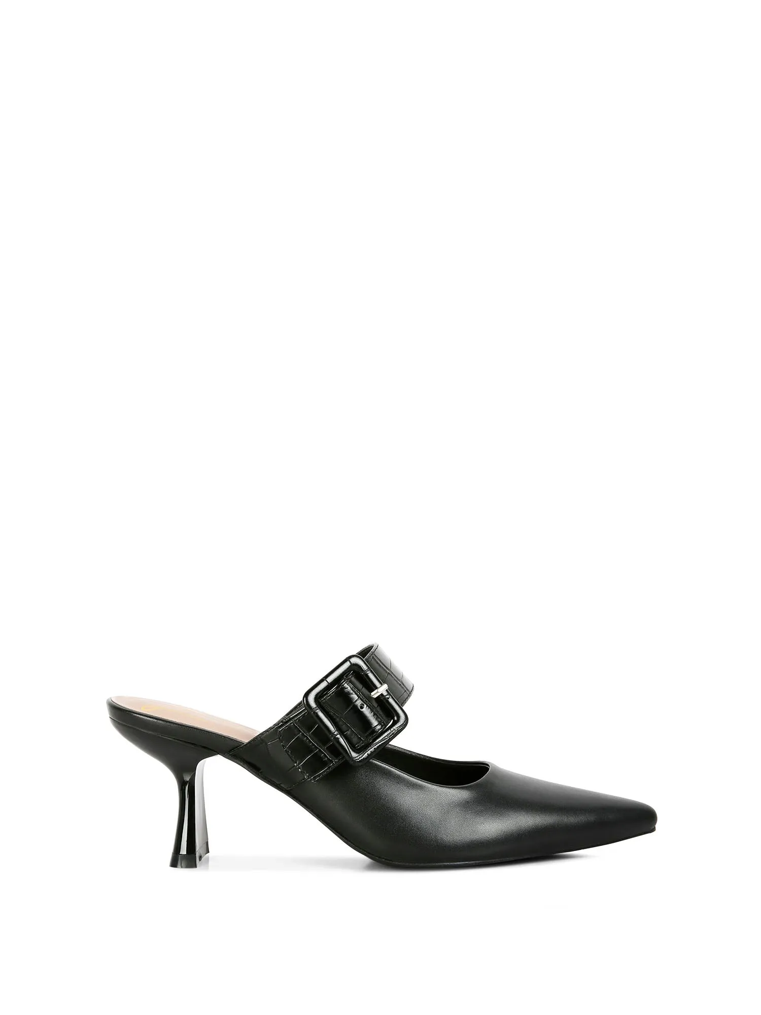 Buckle Mule Heel