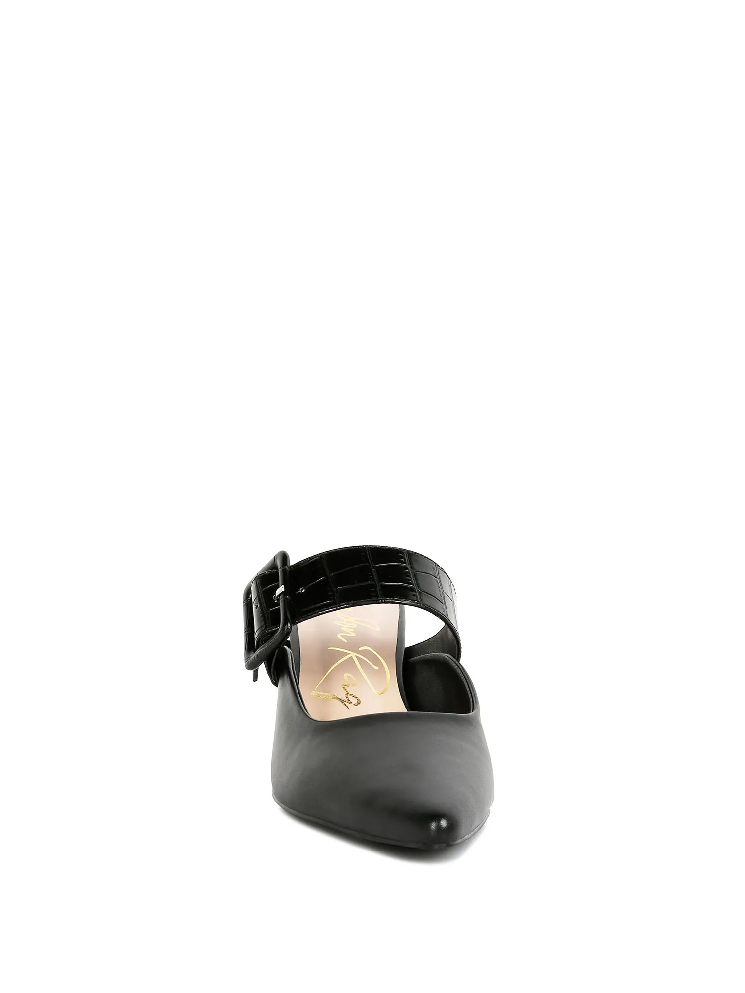 Buckle Mule Heel