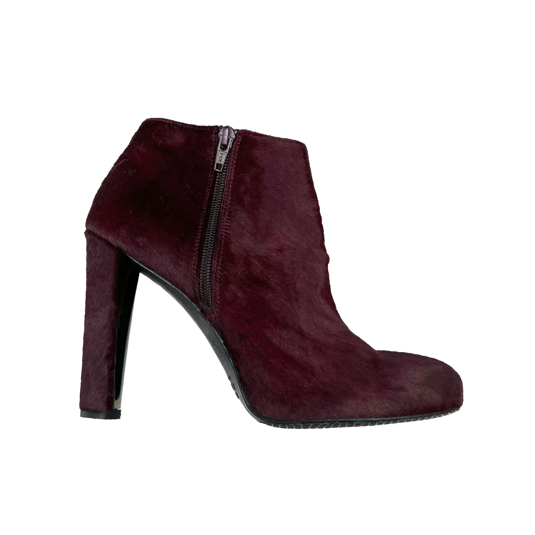 Burgundy Pony Hair Boots - 8.5