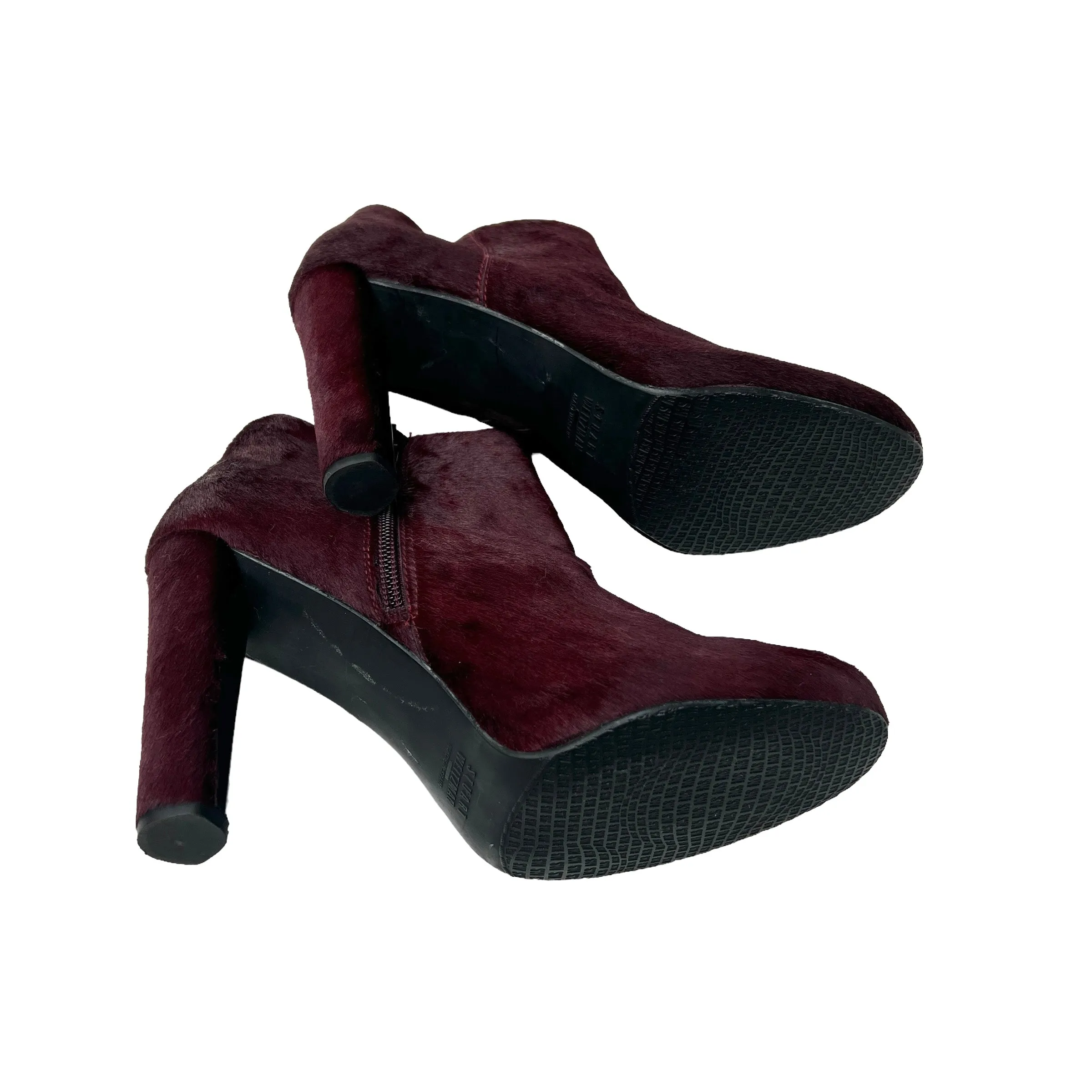 Burgundy Pony Hair Boots - 8.5