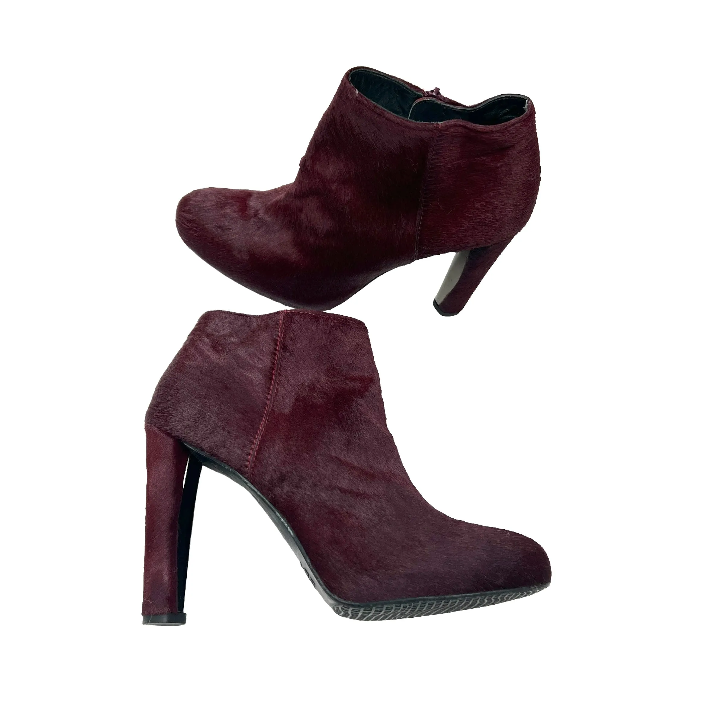 Burgundy Pony Hair Boots - 8.5