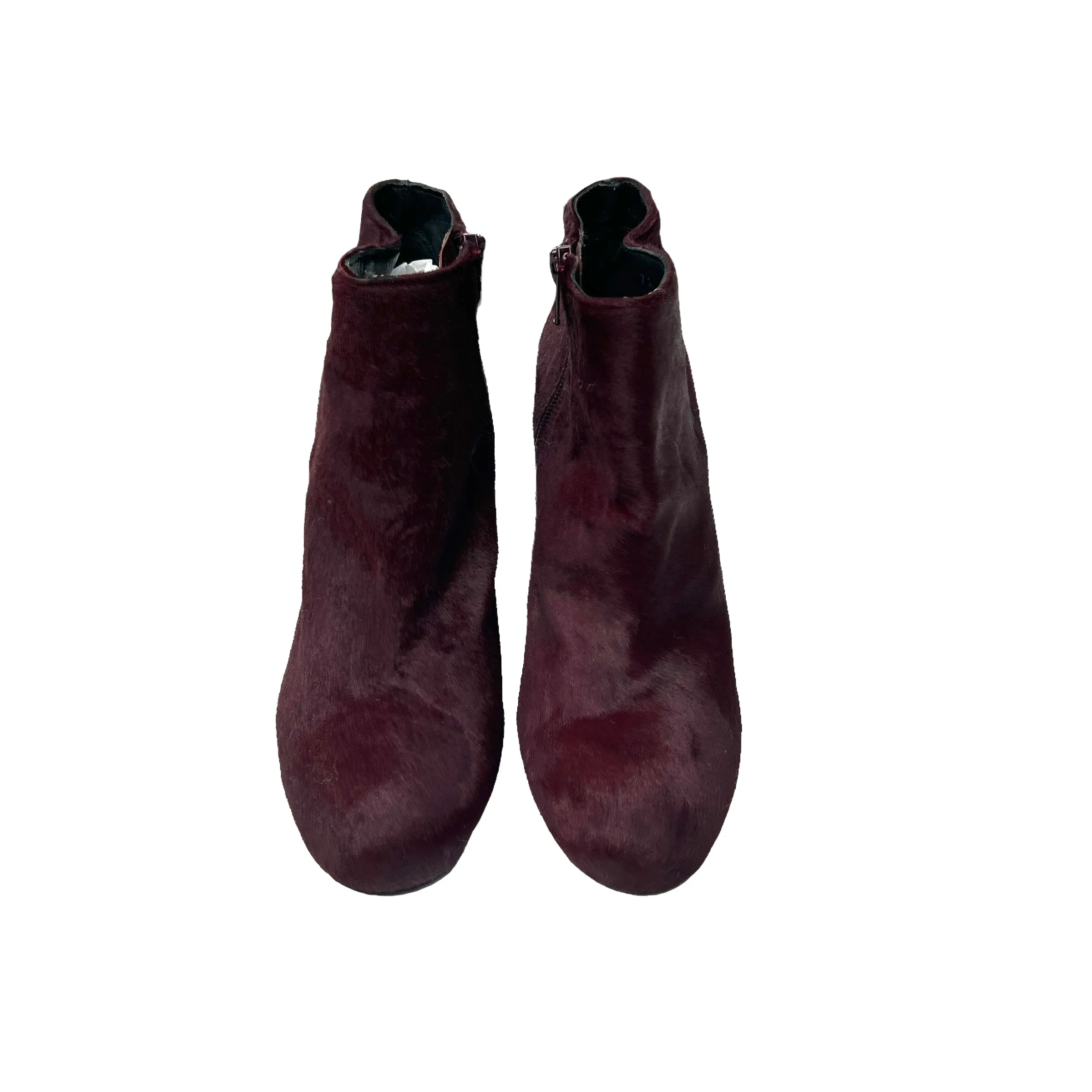 Burgundy Pony Hair Boots - 8.5