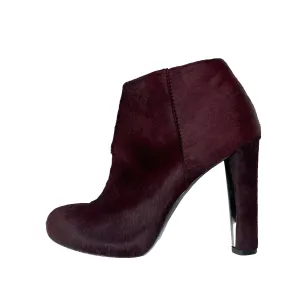 Burgundy Pony Hair Boots - 8.5