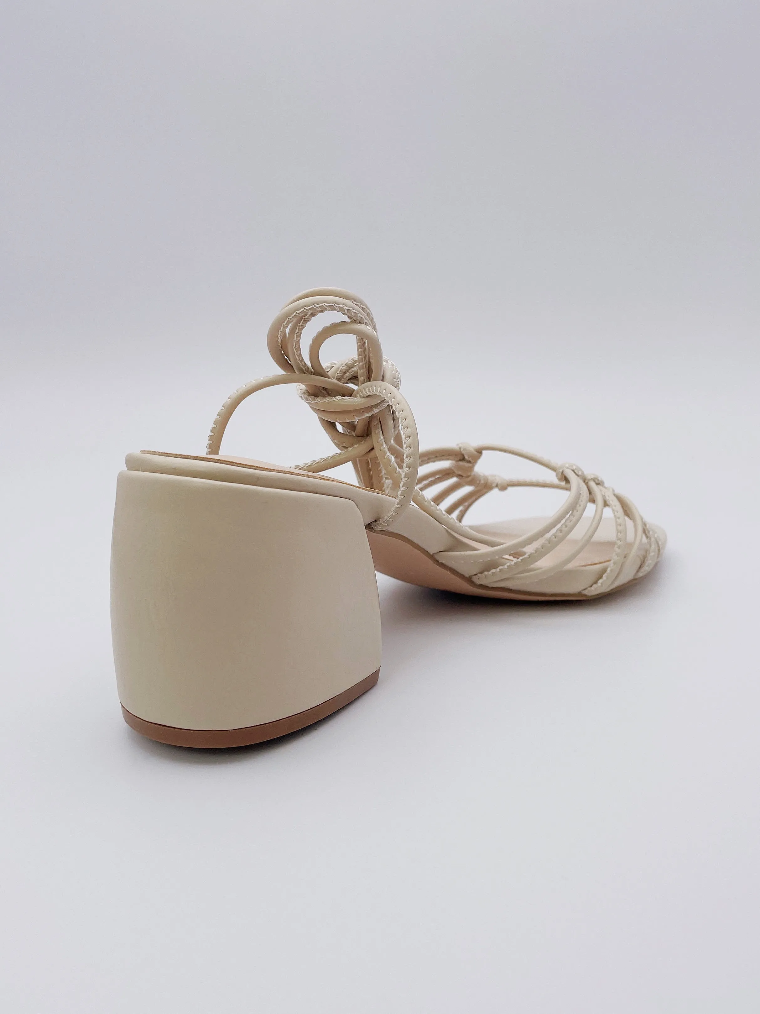 Celia Strappy Heels in Beige Size 8