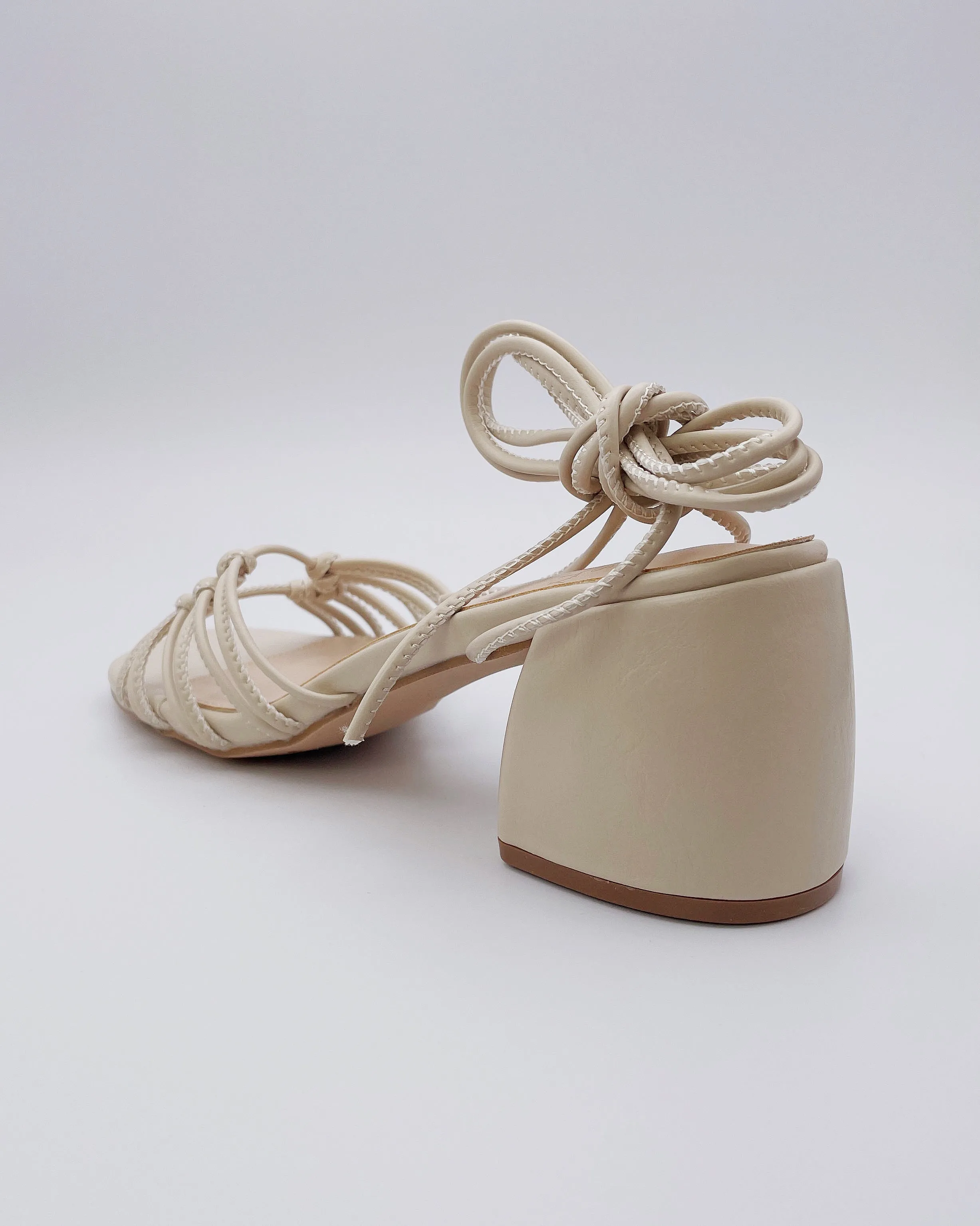 Celia Strappy Heels in Beige Size 8