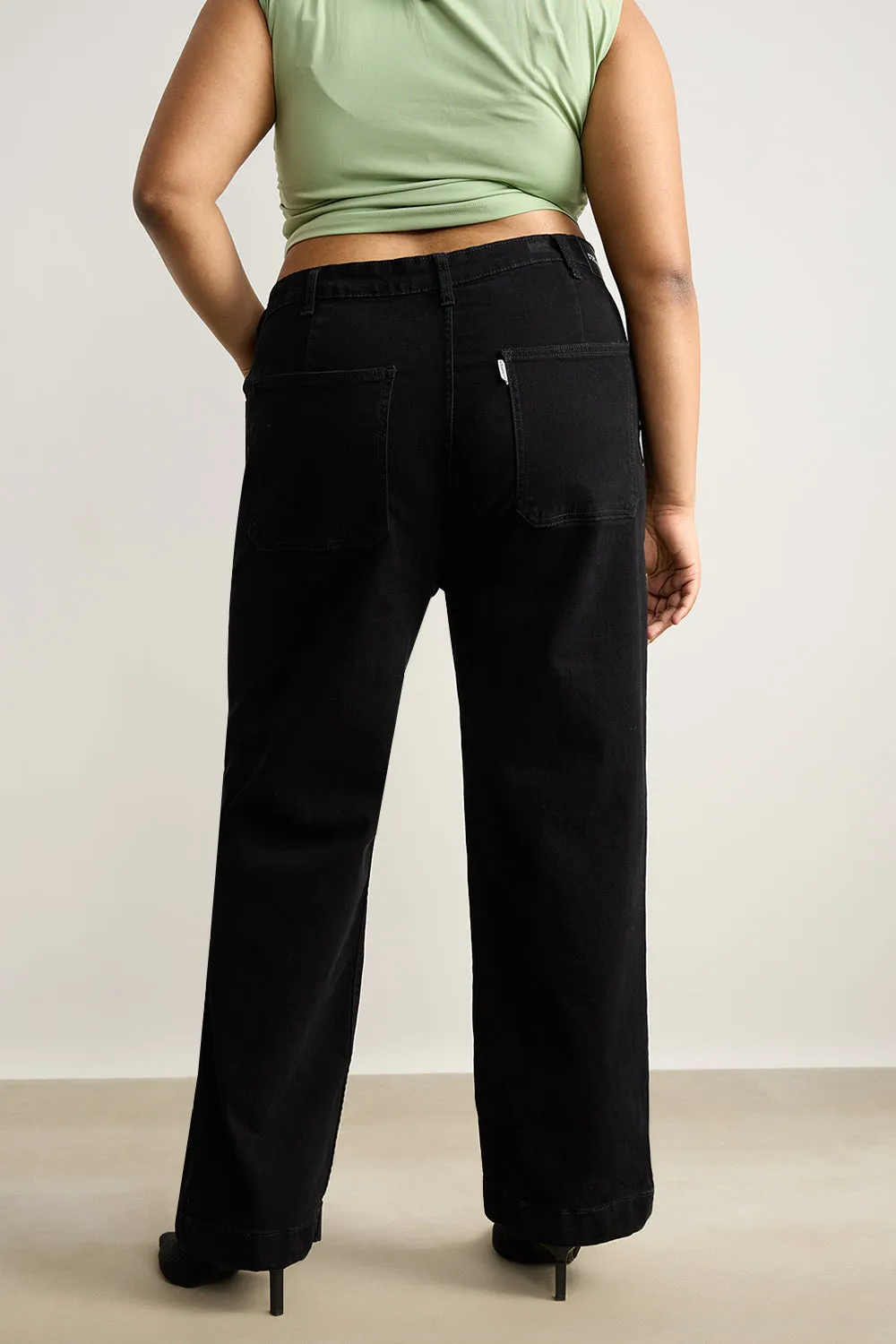 Charcoal Charm High Waist Straight Jeans