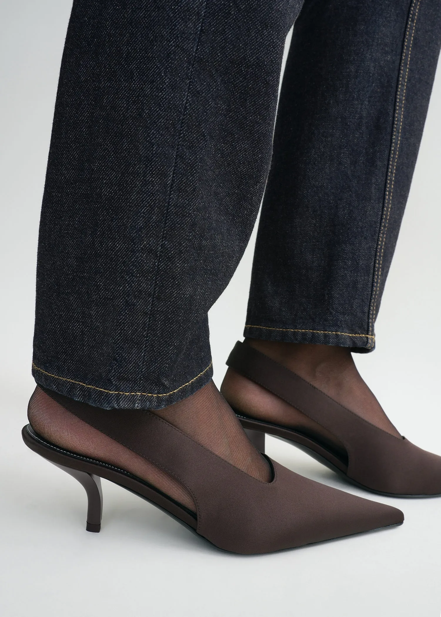 Classic satin slingbacks espresso