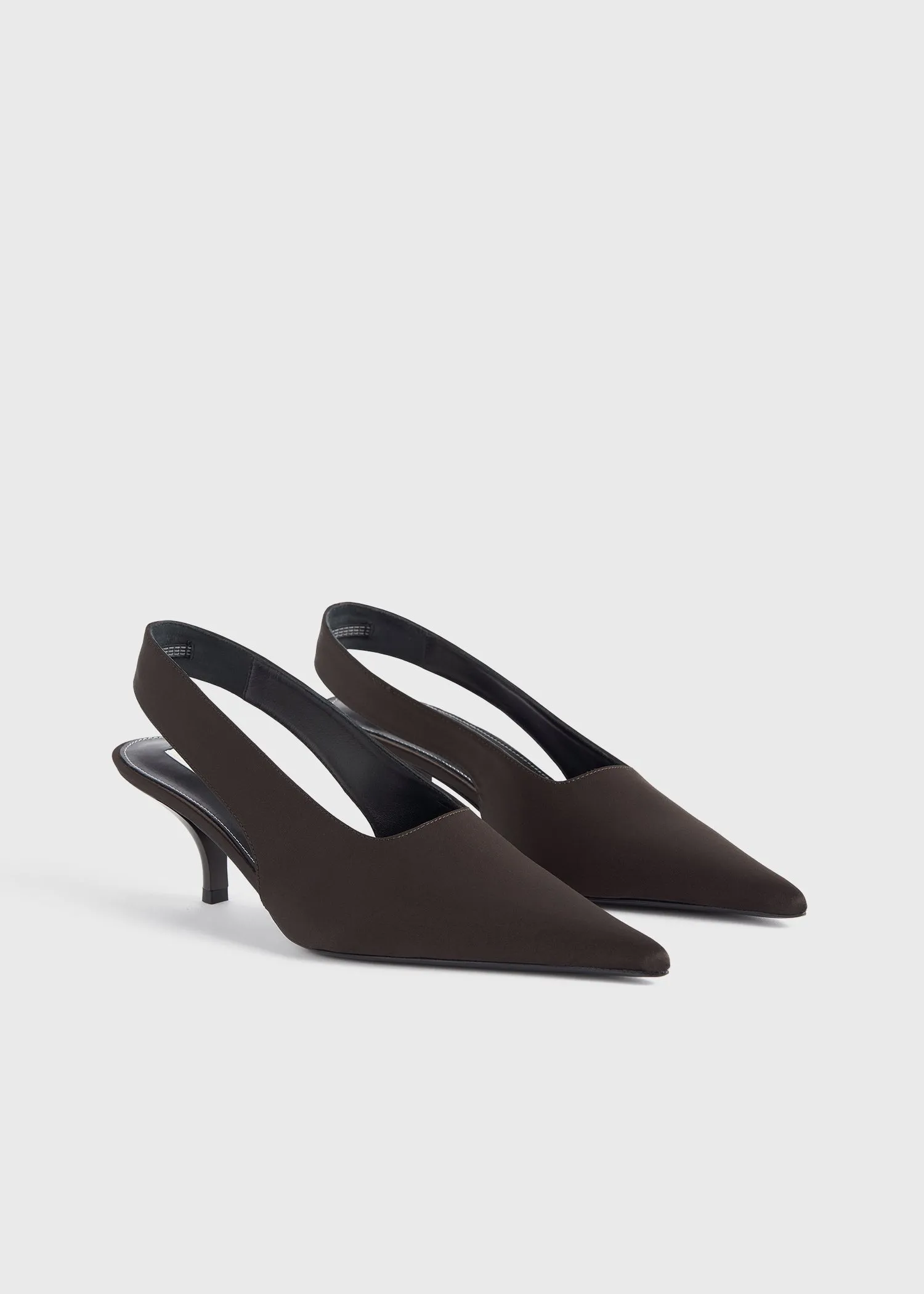 Classic satin slingbacks espresso