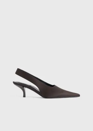 Classic satin slingbacks espresso