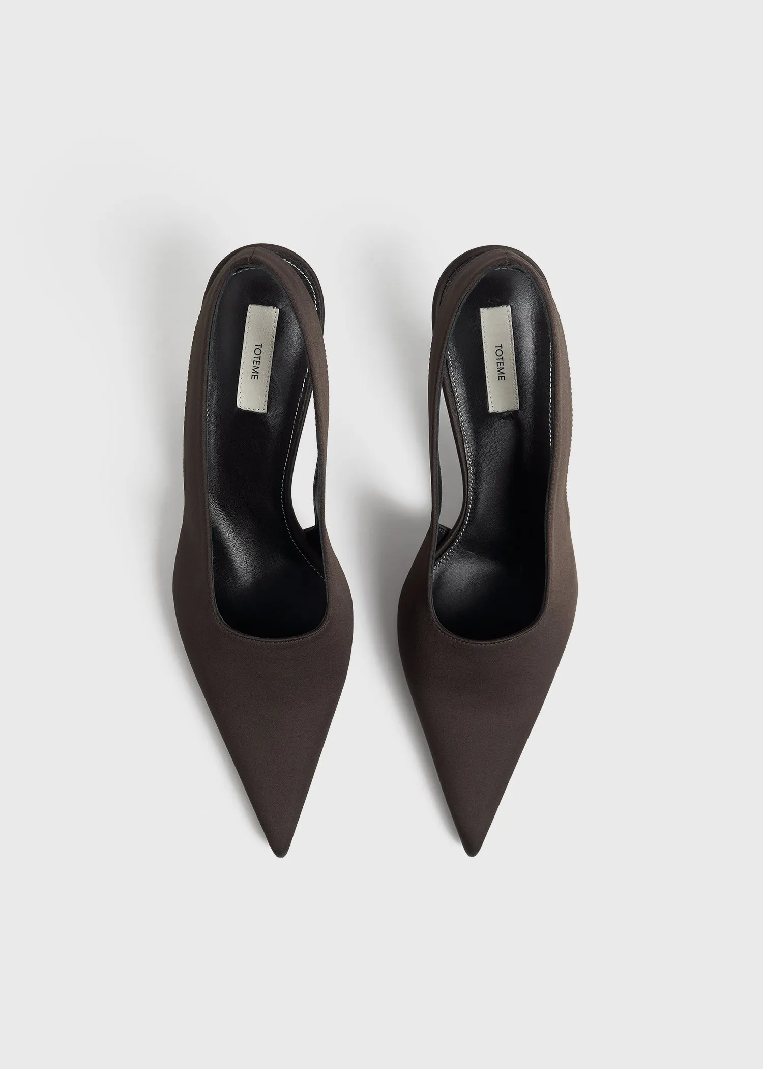 Classic satin slingbacks espresso