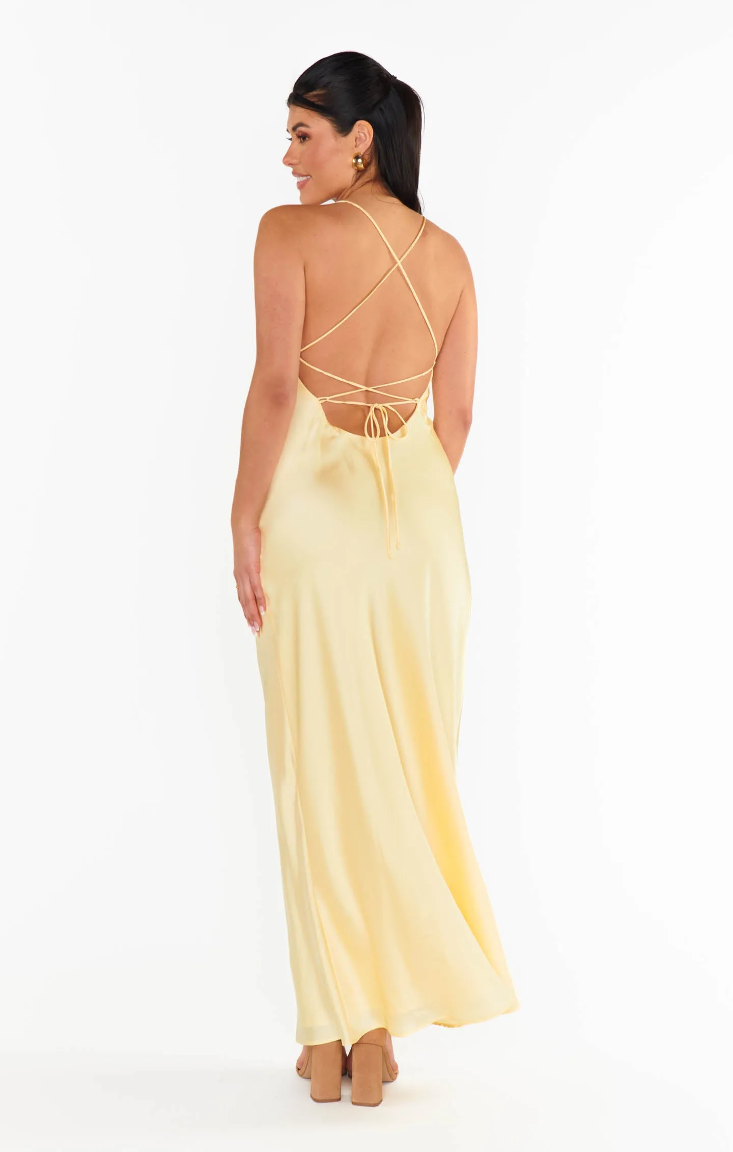 Dani Slip Dress ~ Pale Yellow Luxe Satin