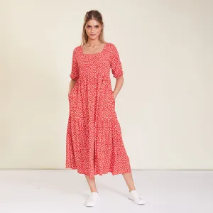 Delta Dress (Red Floral)