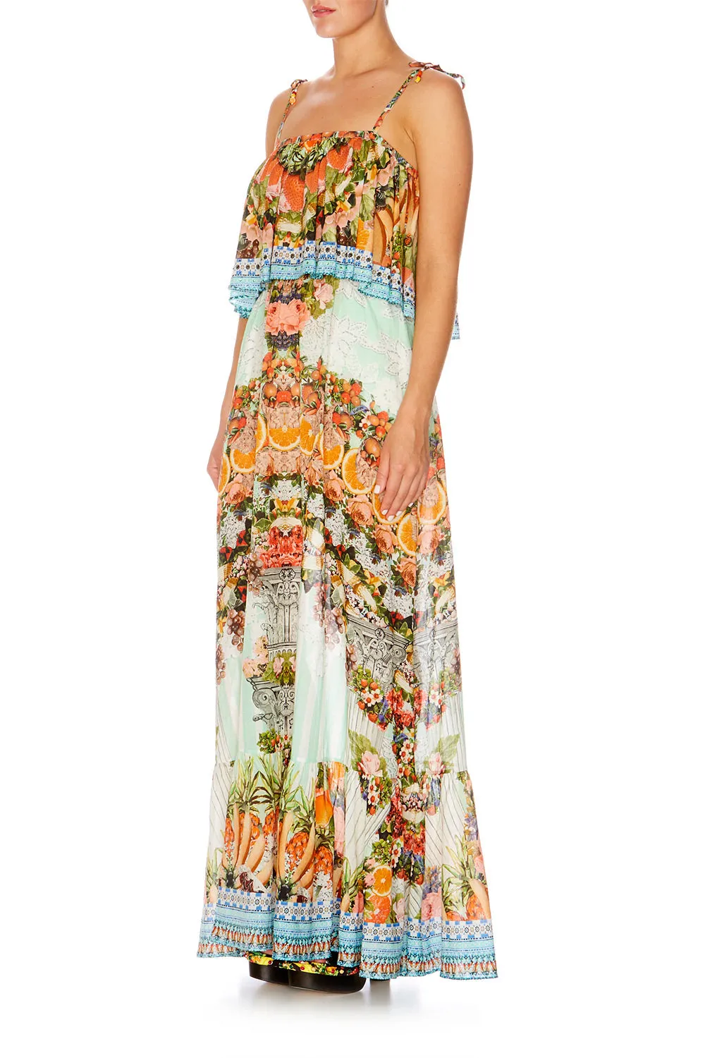 ELASTIC WAIST MAXI WITH FLOUNCE SLICE OF PARADISE