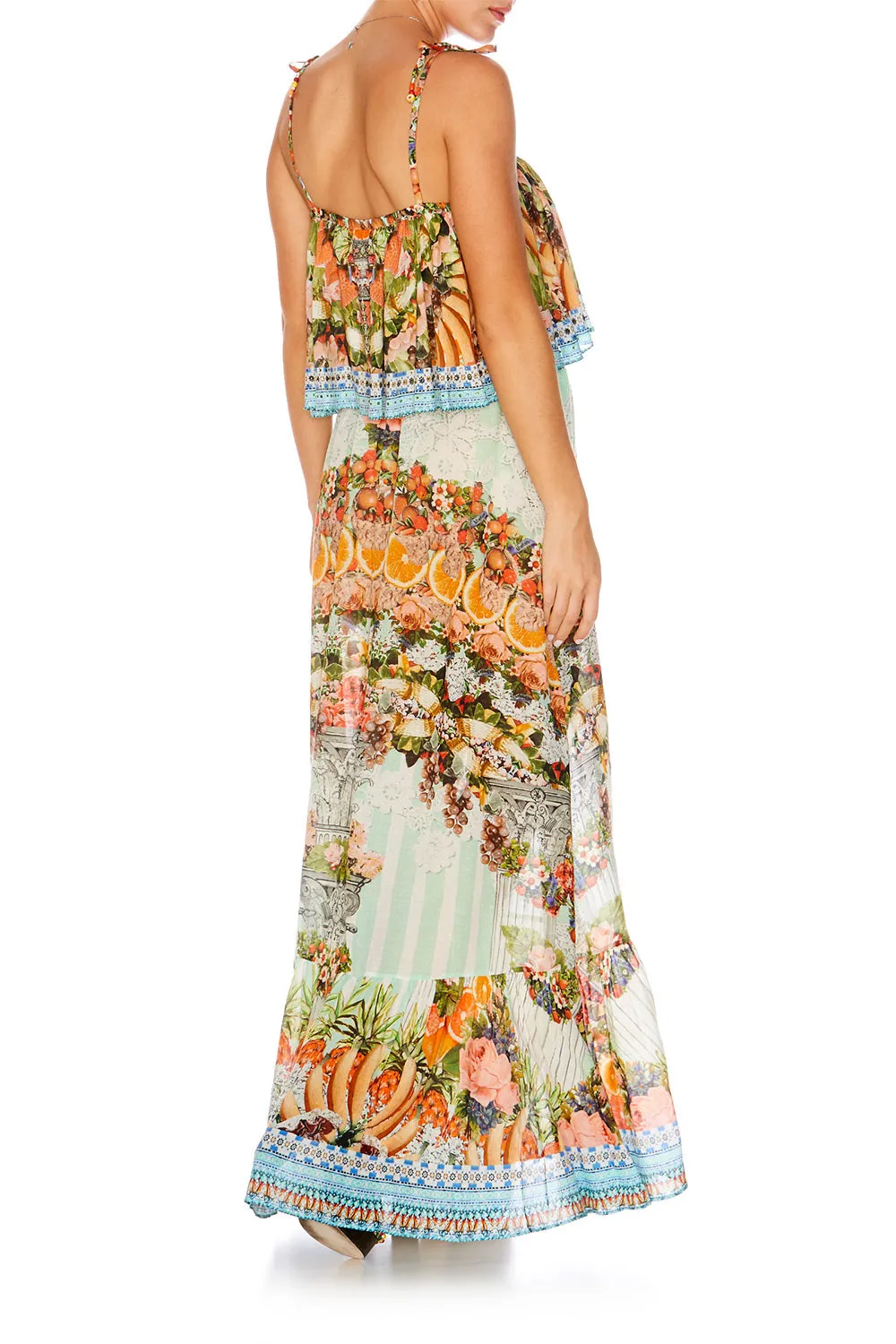 ELASTIC WAIST MAXI WITH FLOUNCE SLICE OF PARADISE