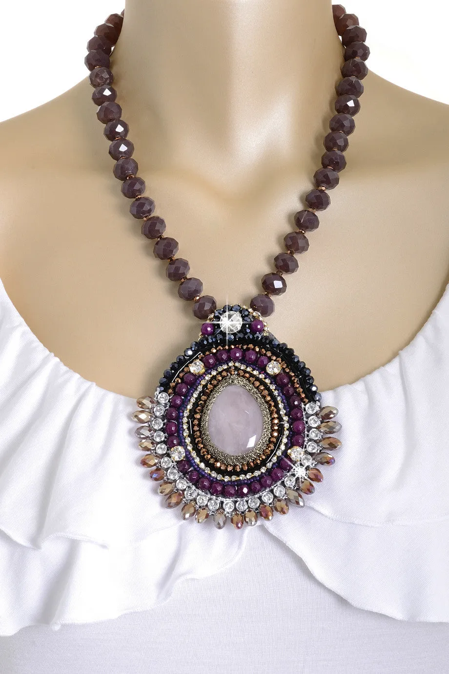 ELEANOR Dark Shine Crystal Necklace