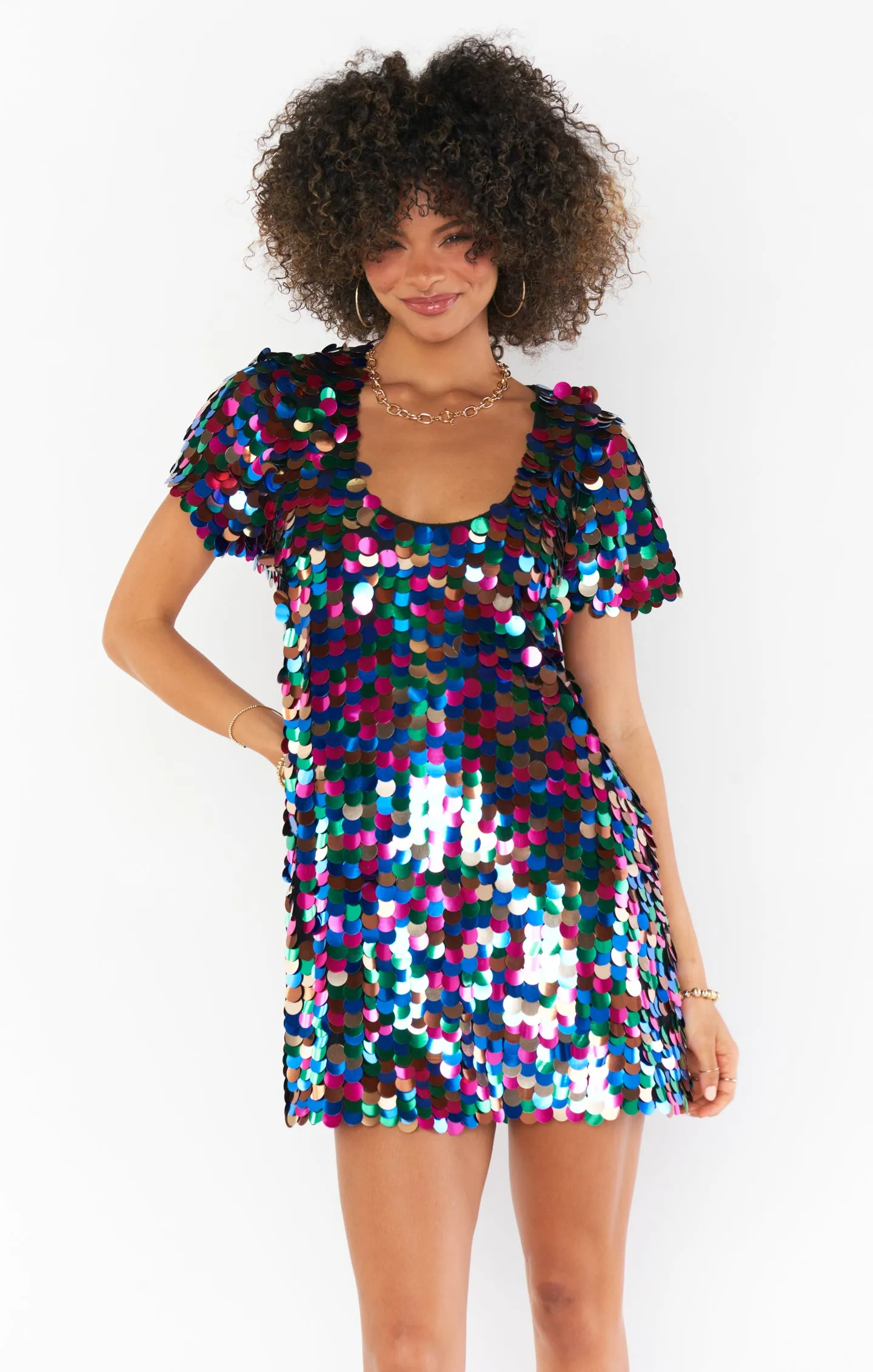 Emi Mini Dress ~ Rainbow Sequins