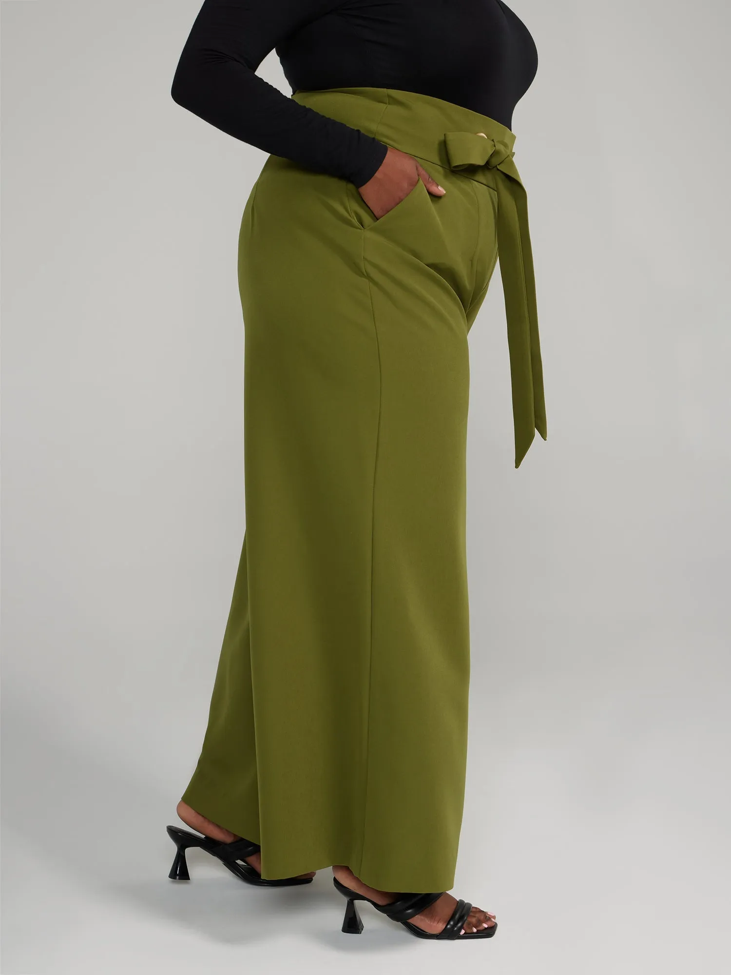 Fashion To Figure - Tie-Waist Wide Leg Pants