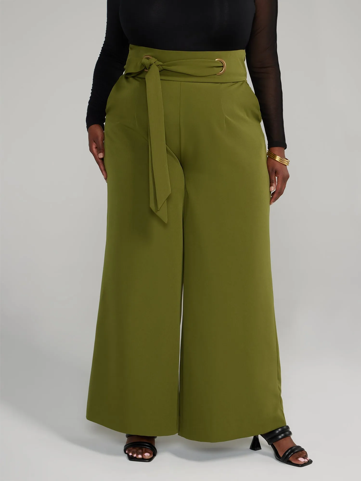 Fashion To Figure - Tie-Waist Wide Leg Pants