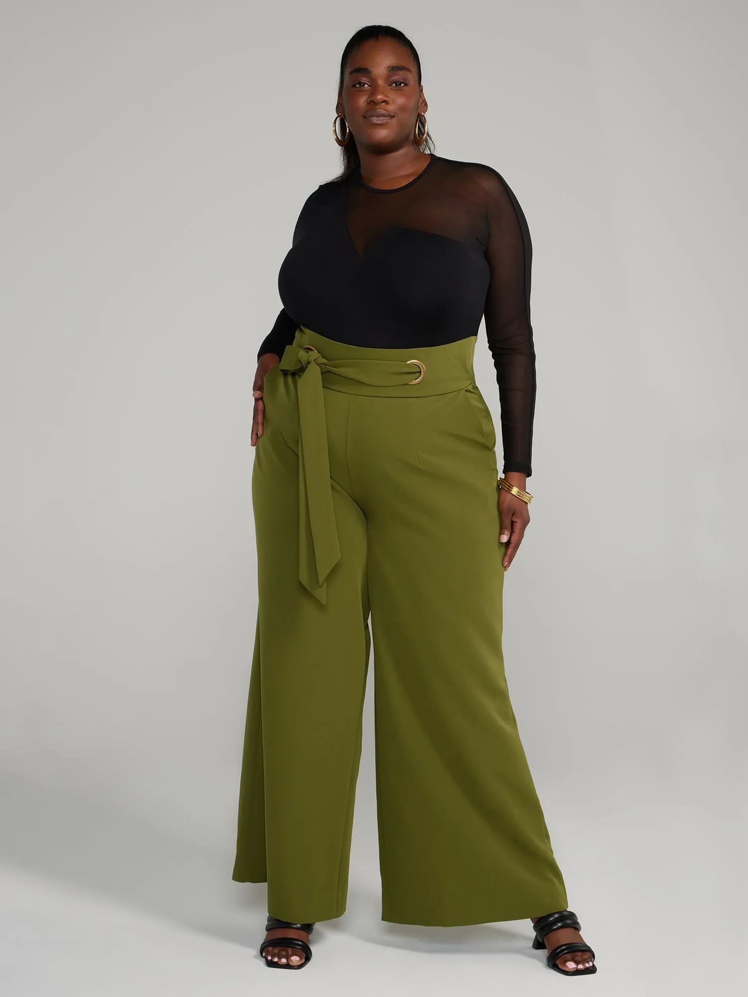 Fashion To Figure - Tie-Waist Wide Leg Pants