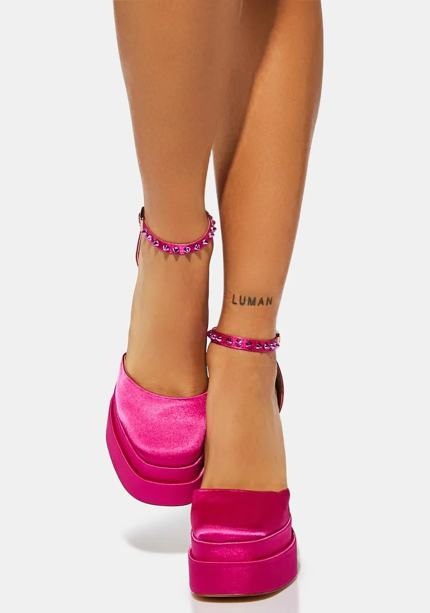 Fuchsia Penelope Platform Heels