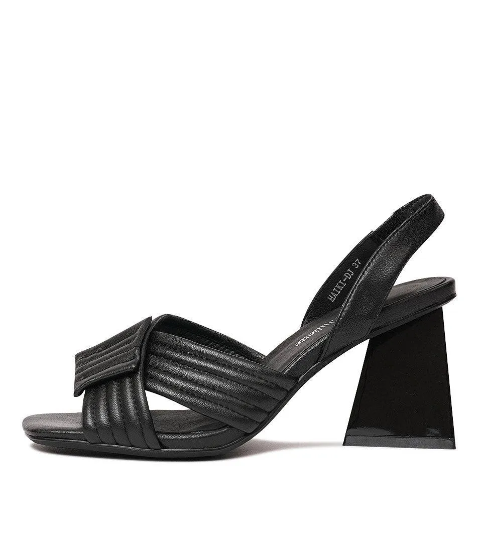 Haiki Black Leather Heels