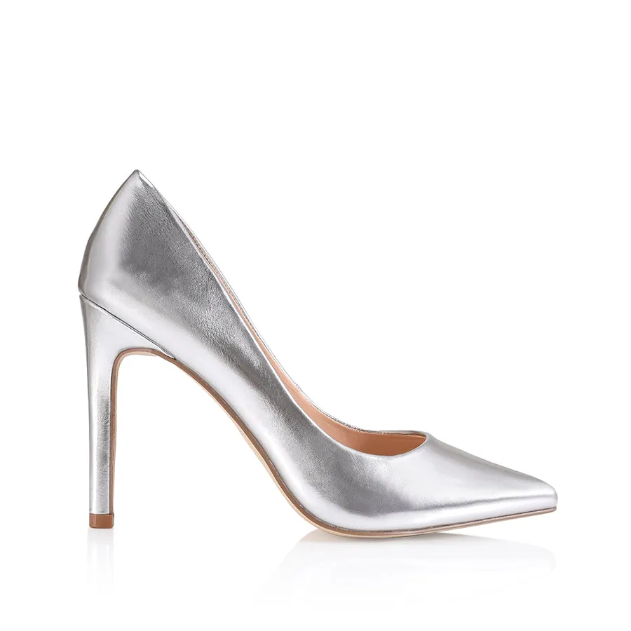 Harolina Stiletto Pumps - Silver Smooth