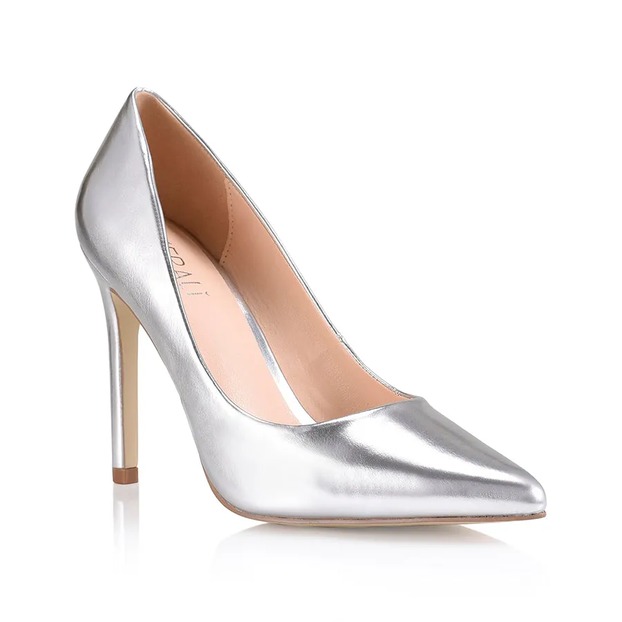 Harolina Stiletto Pumps - Silver Smooth