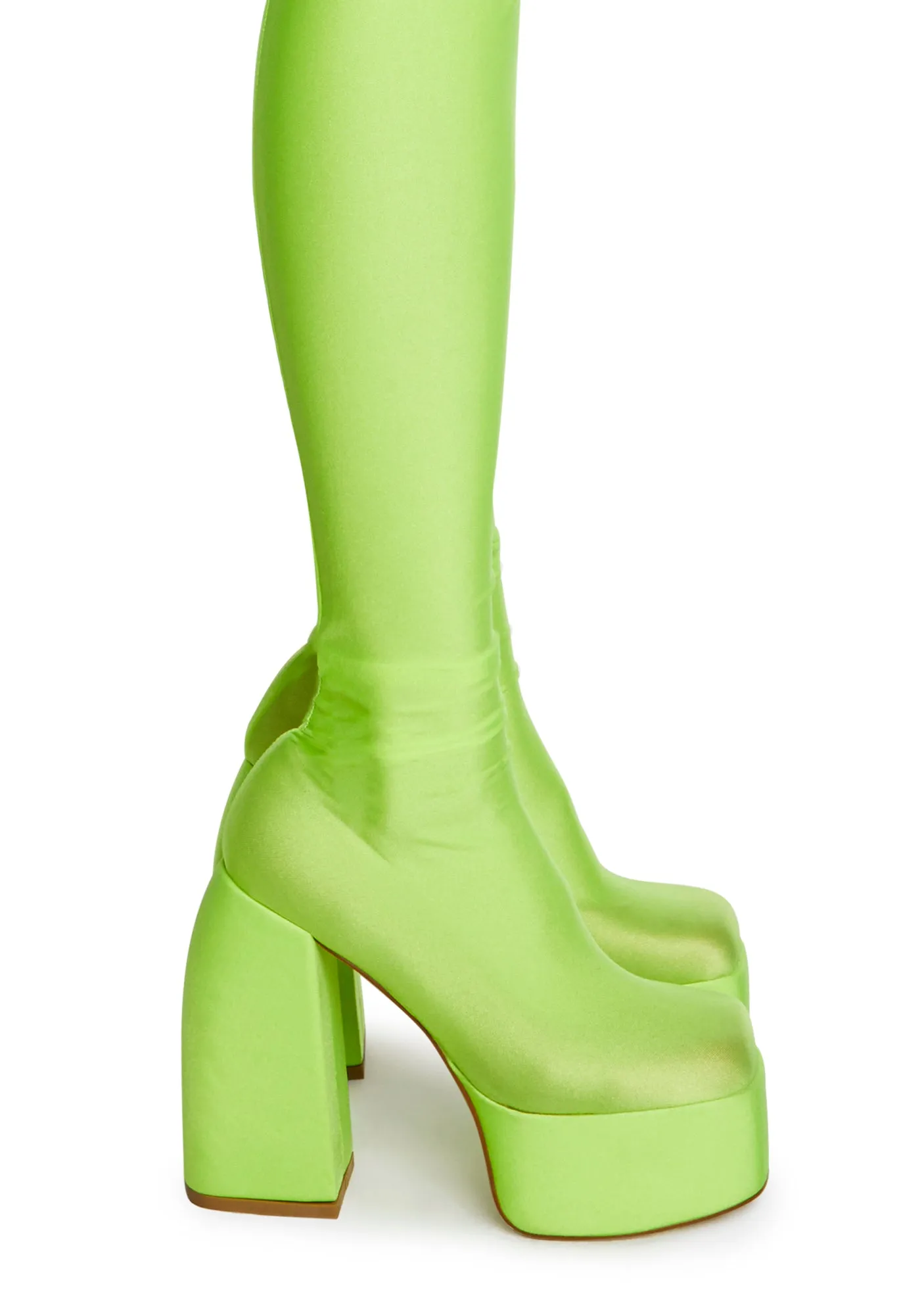 Hey Hey Platform Pant Boots - Lime