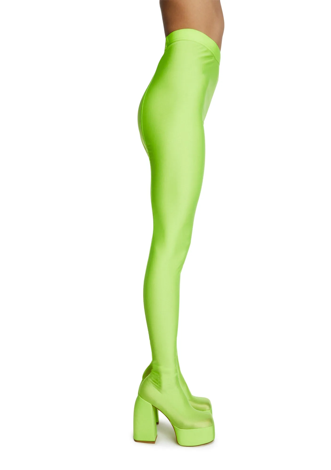 Hey Hey Platform Pant Boots - Lime