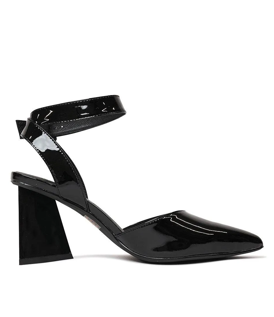 Hisa Black Patent Leather Heels