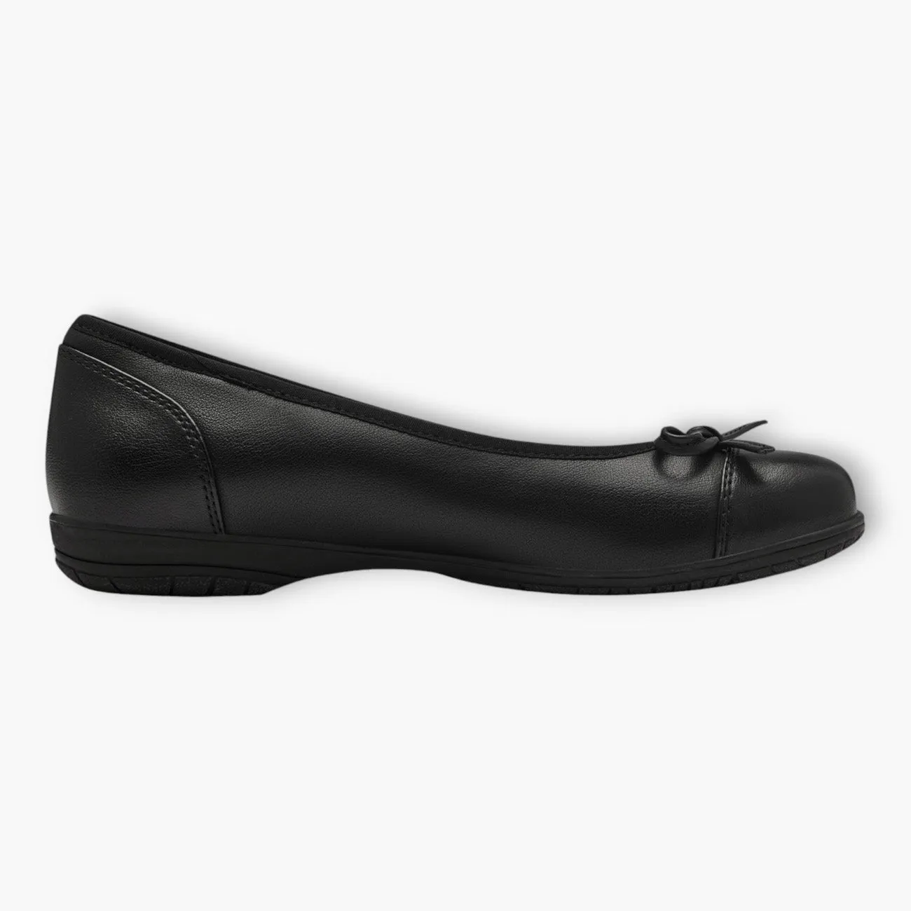 Jana Black Ballerina-Style Pumps with Bow Detail