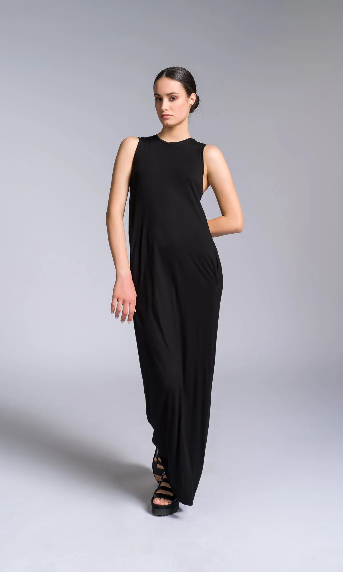 Jersey Column Dress with Folded Sides