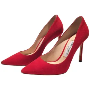 Jimmy Choo London Red Suede Pumps