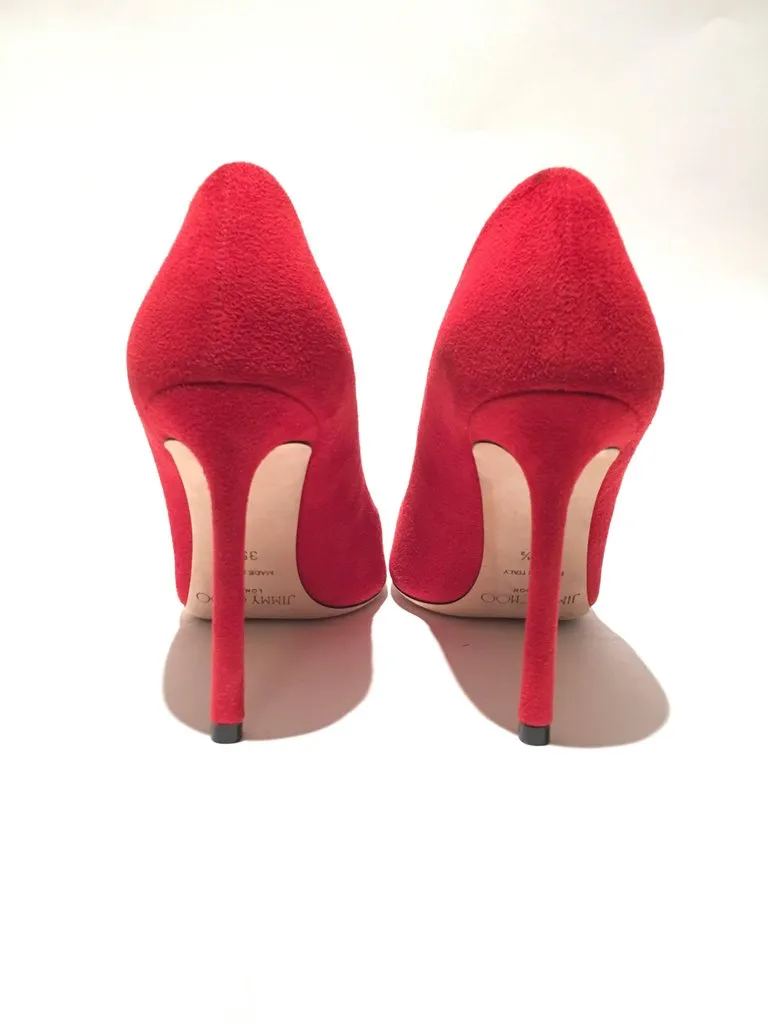 Jimmy Choo London Red Suede Pumps