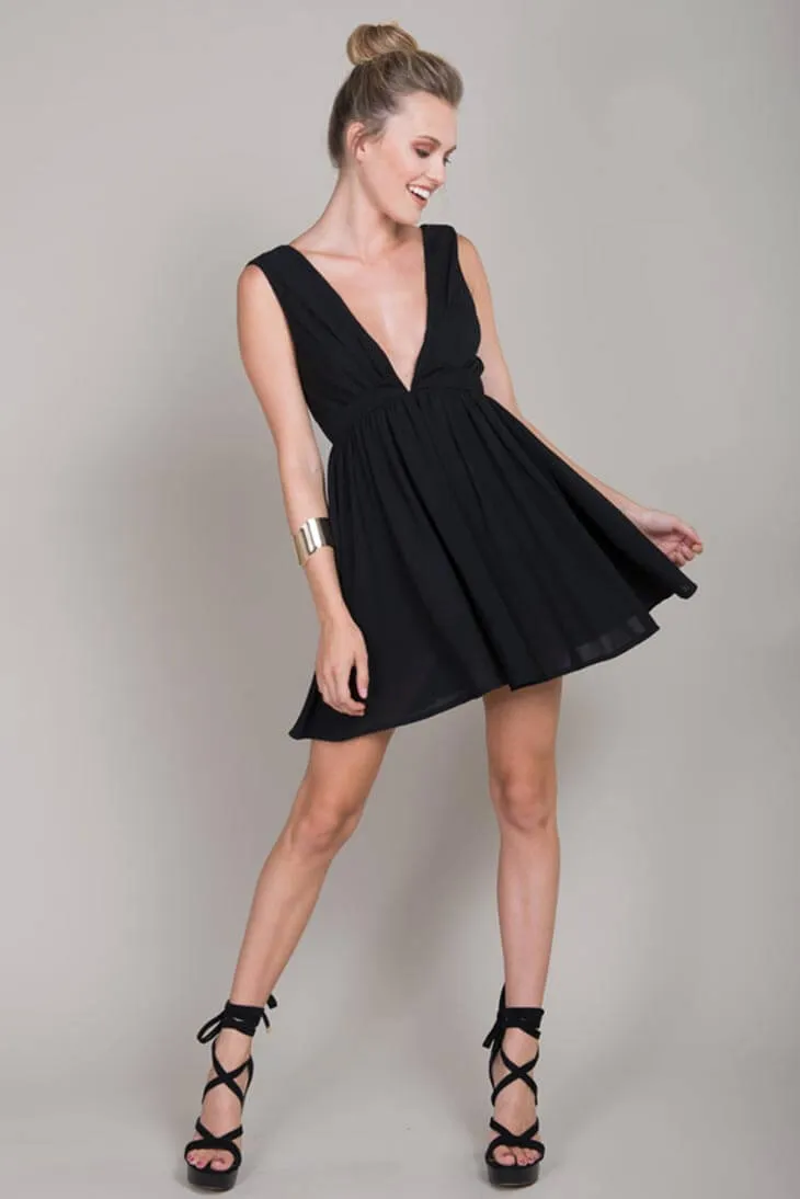 Laine Day Festival Dress Black