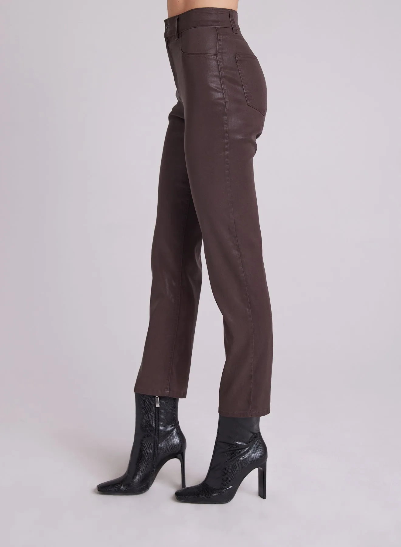 Lennon Luxe Straight Leg Pants - Rich Carob