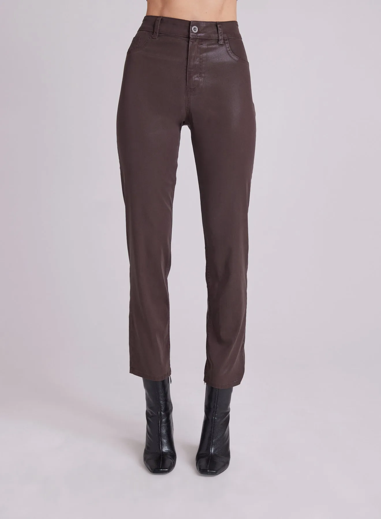 Lennon Luxe Straight Leg Pants - Rich Carob