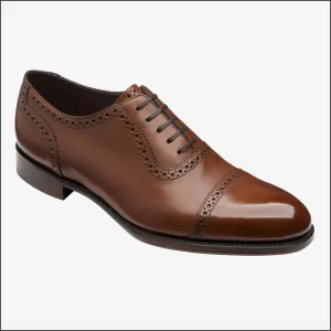 Loake Trinity Deep Mahogany Calf Semi Brogue Leather Sole -