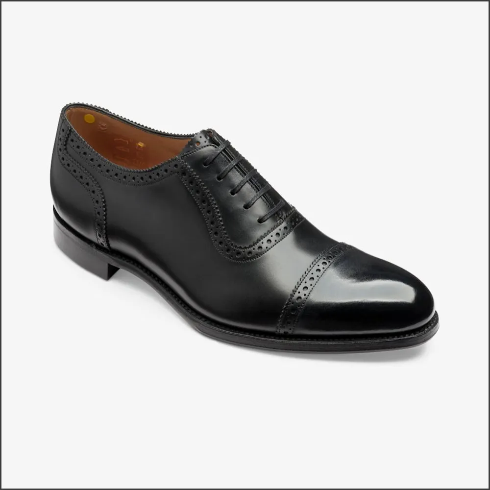 Loake Trinity Onyx Black Calf Semi Brogue Leather Sole -